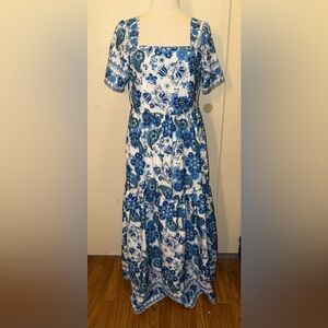 Trixxi Blue and White Floral Dress